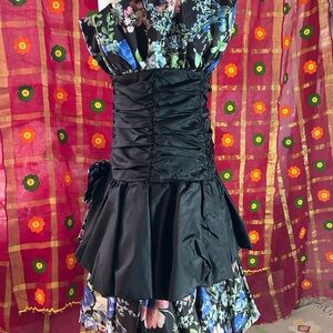 Rachel Black and Blue Floral Dress